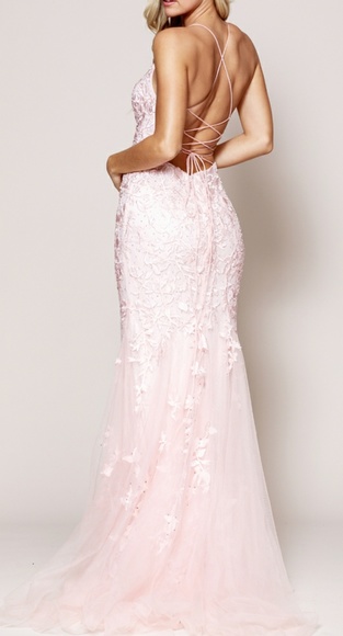 New long lace fitted beaded open lace up back wedding dress,bridal gown - Picture 5 of 7